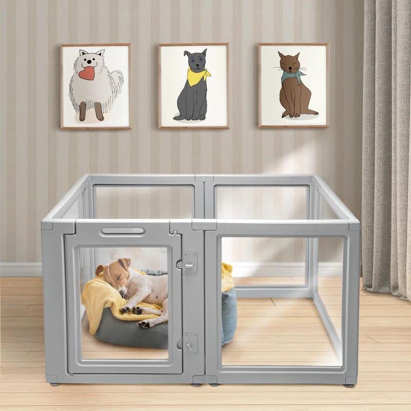 Front Row 30'' H 6 Panel Plastic Exercise Pen With Door
