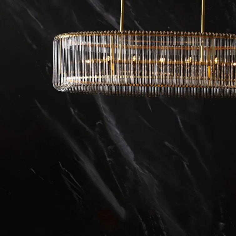 Chandler 12-Light Brown Nickel and Glass Pendant