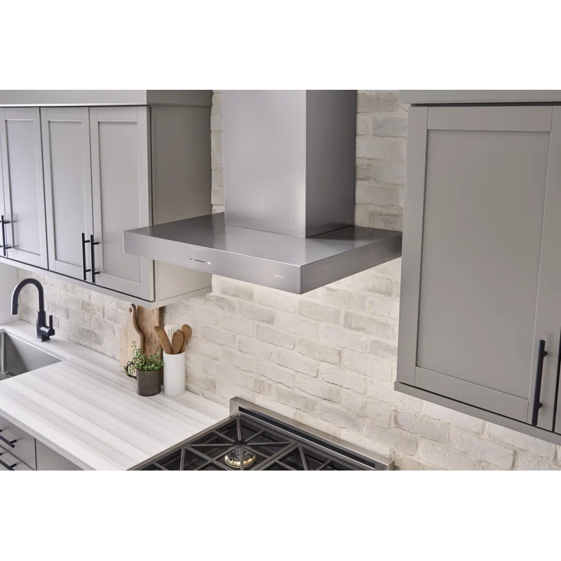 Zephyr 36" Roma 600 CFM Convertible Wall Mount Range Hood in Gray with Nightlight