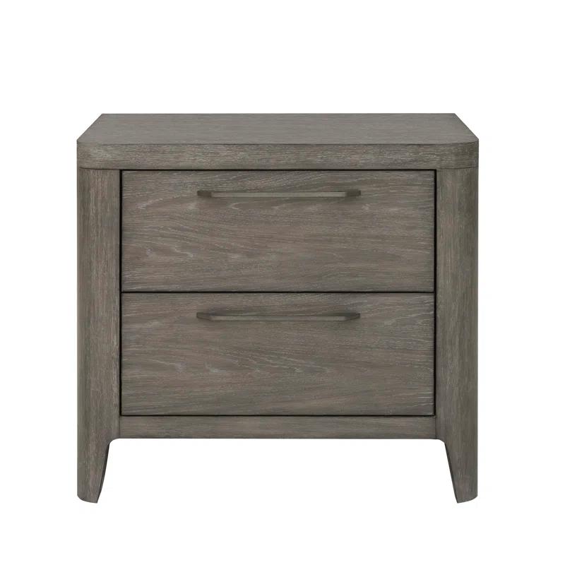 Scott Living Griffith Two Drawer Solid Wood Nightstand