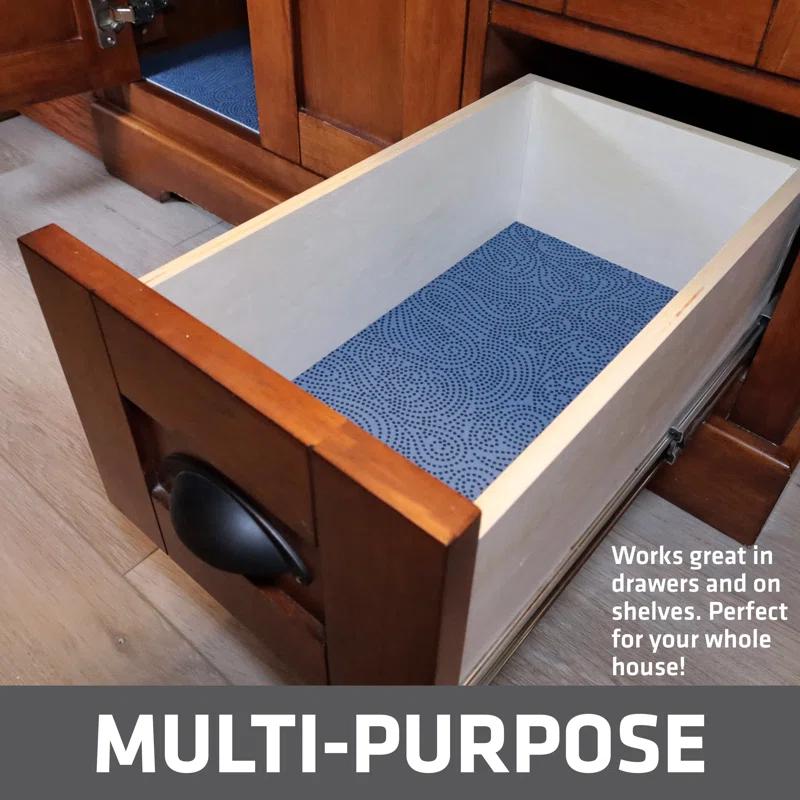 Drymate XL Under Sink Mat, Protective Cabinet Liner For Kitchen & Bathroom - Absorbent, Waterproof, Trimmable (24”x59”) (Borage Blue) (USA Made)