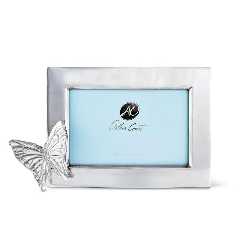 Arthur Court Designs Butterfly Silver Metal Embossed Picture Frame