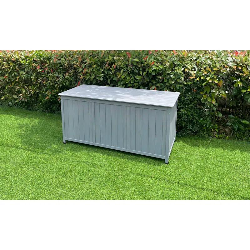 Hanover Hanover 50'' W 60 Gallons Water Resistant Solid + Manufactured Wood Fir Deck Box in Gray