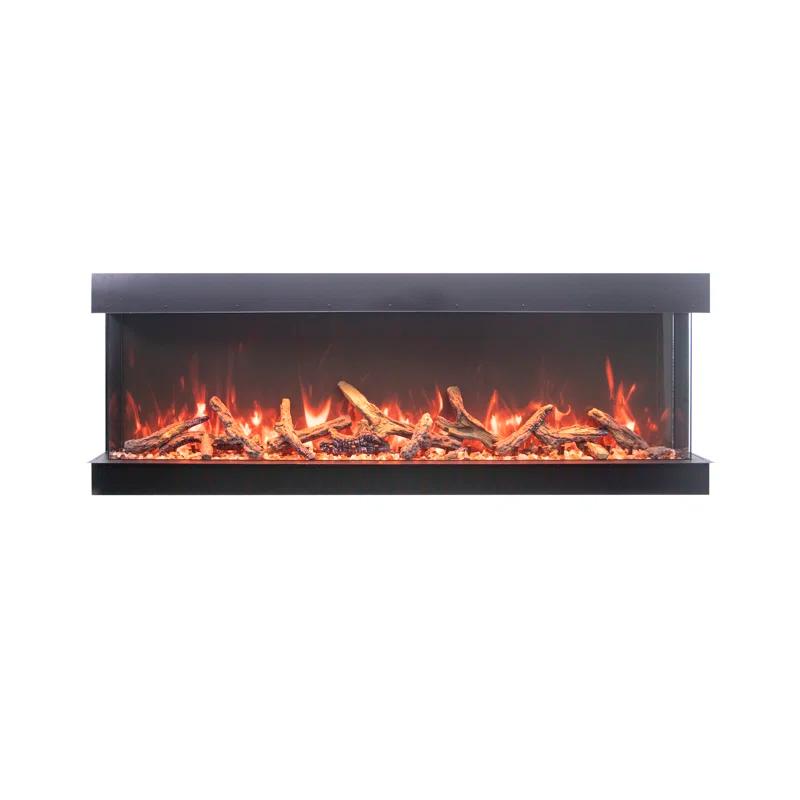Amantii 72-TRU-VIEW-XL XT – 72″ Wide X 22″ In Height –3 Sided Glass / Indoor Or Outdoor Electric Fireplace
