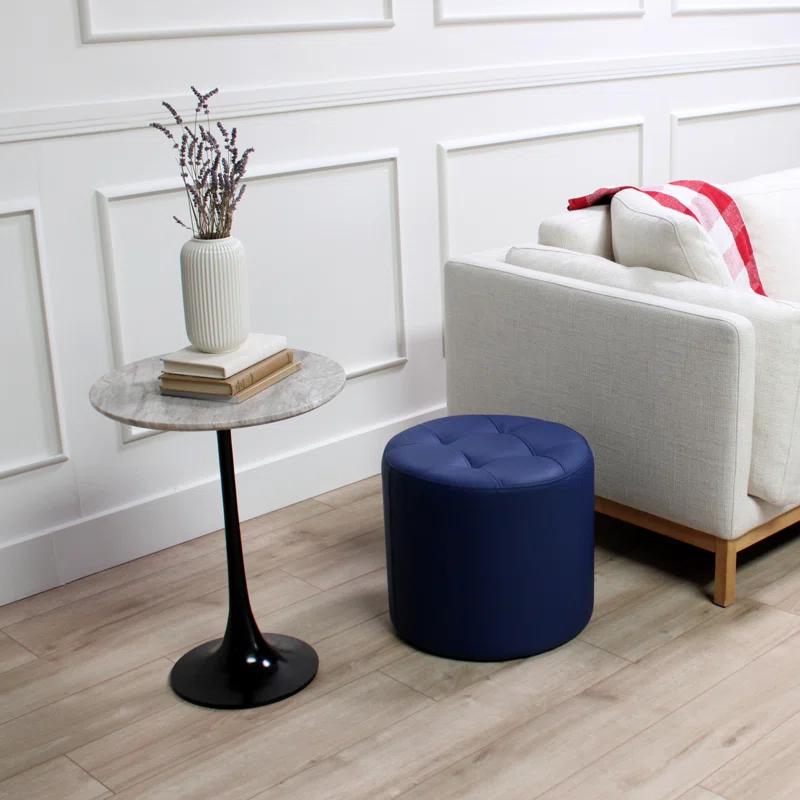 Faux Leather Ottoman