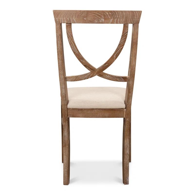 Sarreid Ltd Monet's Linen Upholstered Side Chair in Beige | Wayfair