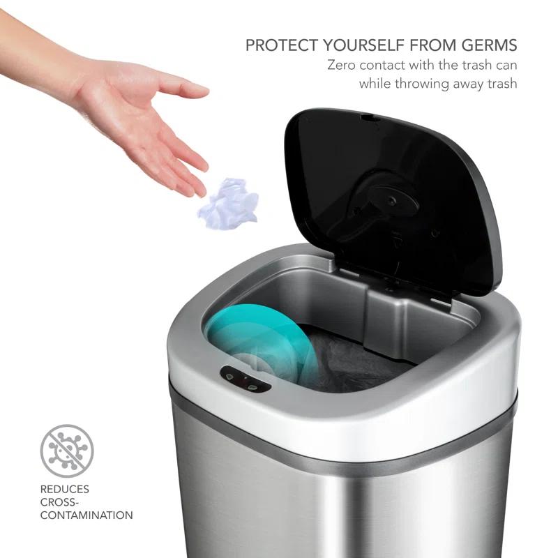 NineStars Nine Stars 21 Gallon Stainless Steel Motion Sensor Trash Can