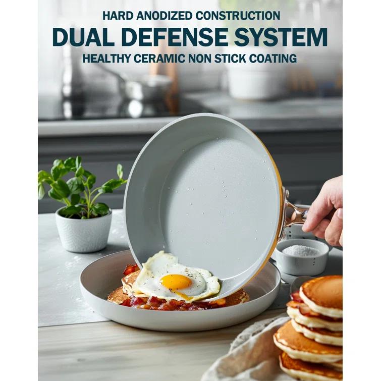 Cook N Home Cook N Home 9.5-inch Non Stick Frying Pan Skillet Hard Anodized Healthy Ceramic Nonstick Cookware