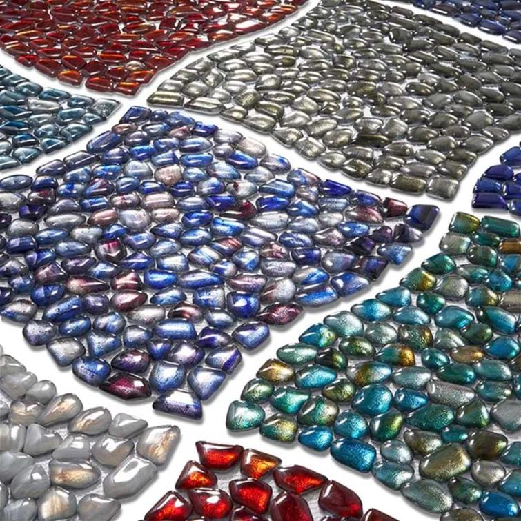 Fractal Pebble 11.88 in. x 11.88 in. Polished Glass Wall Mosaic Tile (0.98 Sq. Ft. / Each)