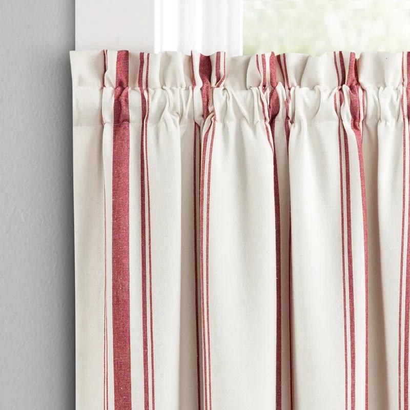 Lush Decor Farmhouse Stripe Striped Ruffled 52'' W Window Valance