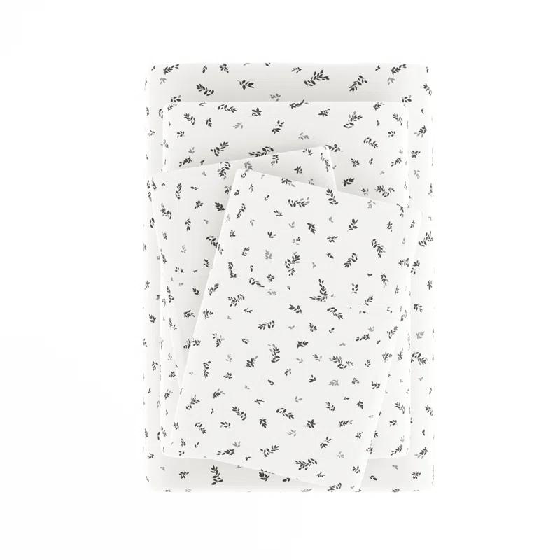IEnjoy Home Violets Pattern Microfiber Sheet Set