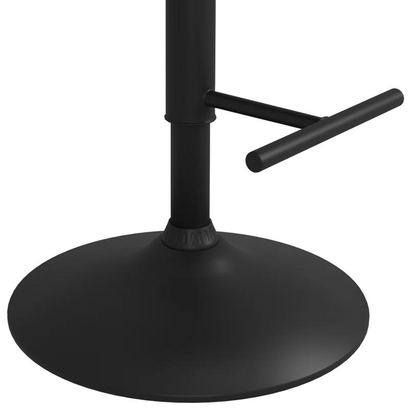 Simpli Home Goulding Adjustable Swivel Upholstered Mid-Century Modern Bar Stool with Hydraulic Lift and Footrest