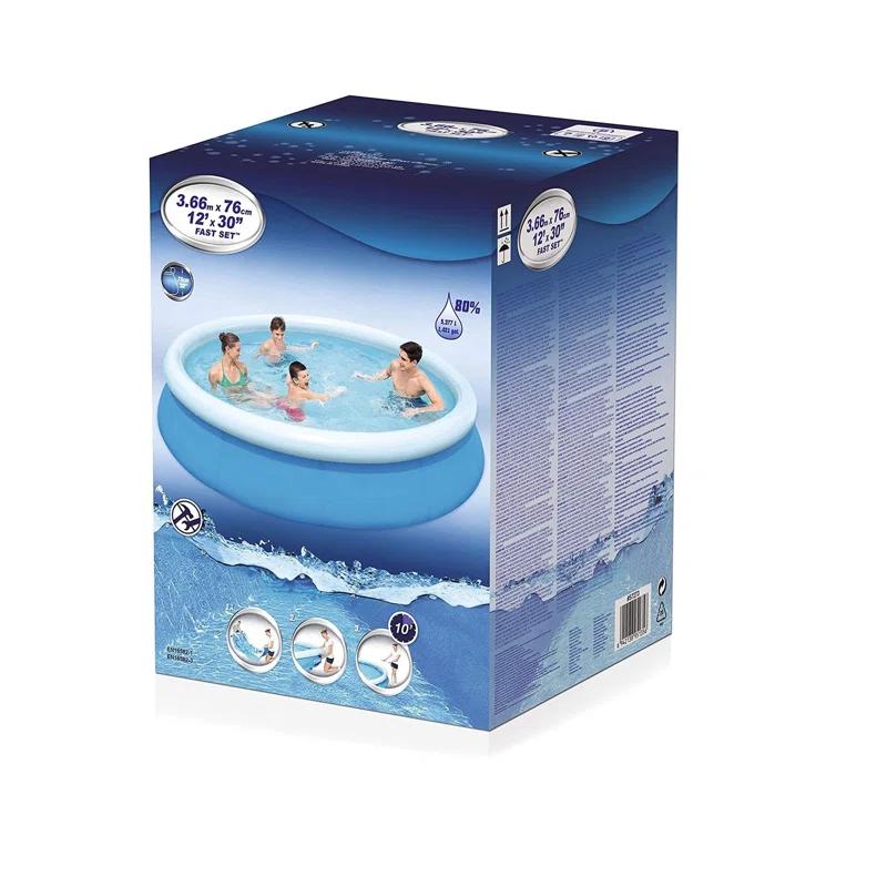 Northlight Seasonal Round Inflatable Easy Set Kids Swimming Pool with Filter Pump