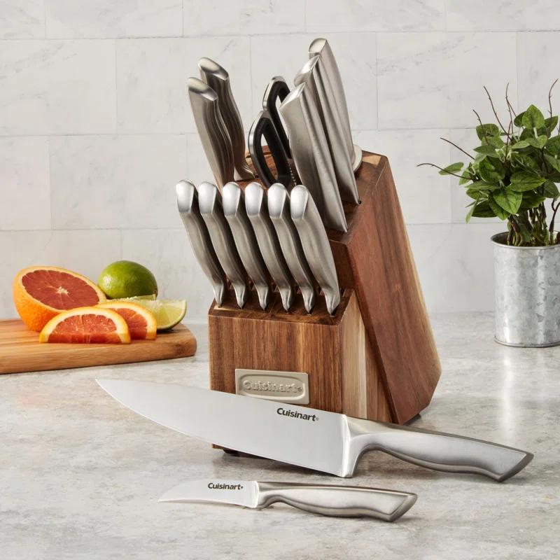 Cuisinart Cuisinart Elite Series 15 Piece Stainless Steel Block Set with Acacia Block (Set of 15)