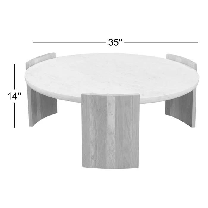 Whilem Round Coffee Table - White