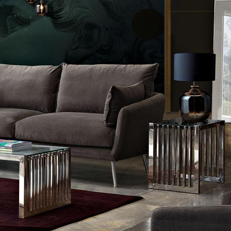 Diamond Sofa Soho Glass Top End Table