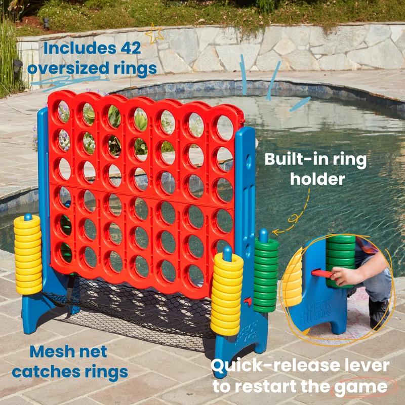 ECR4Kids ECR4Kids Jumbo 4-To-Score with Mesh Net and Carry Bag, Giant Game, Assorted