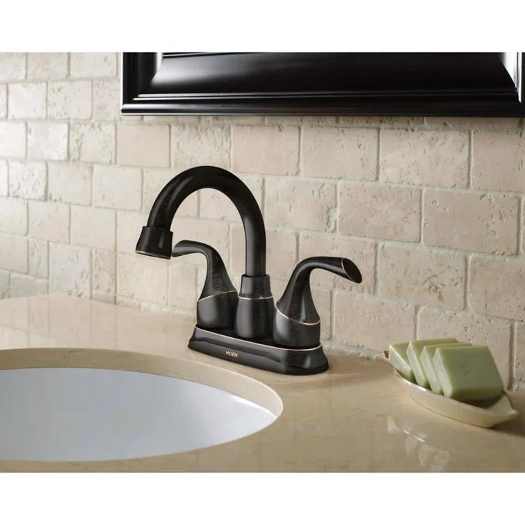 Moen Idora Centerset Bathroom Faucet with Drain Assembly 84115BRB