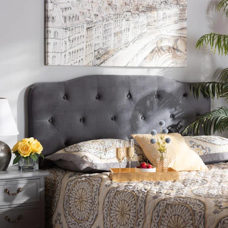 Corrigan Studio® Turek Velvet Upholstered Panel Headboard