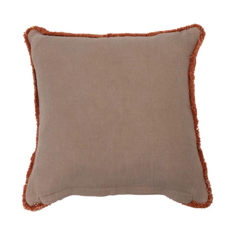 Creative Co-Op Fringed Cotton Reversible Throw Pillow