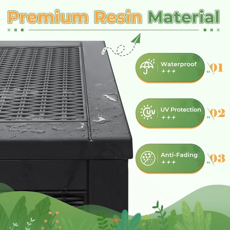 GUNJI GUNJI 100 Gallon Water Resistant Resin Lockable Deck Box