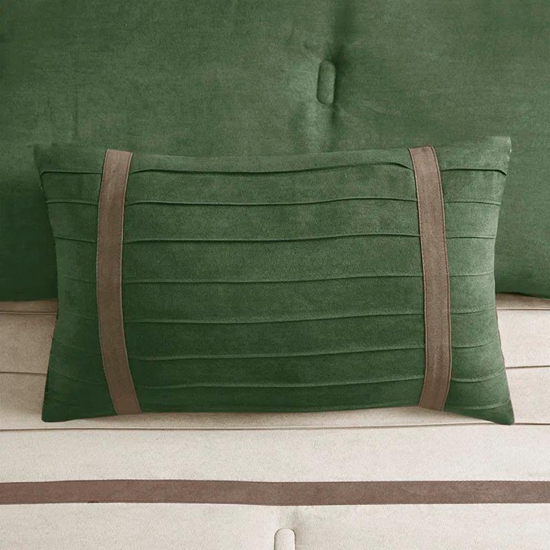 Madison Park Palmer 7 PC Pieced Faux Suede Comforter Set