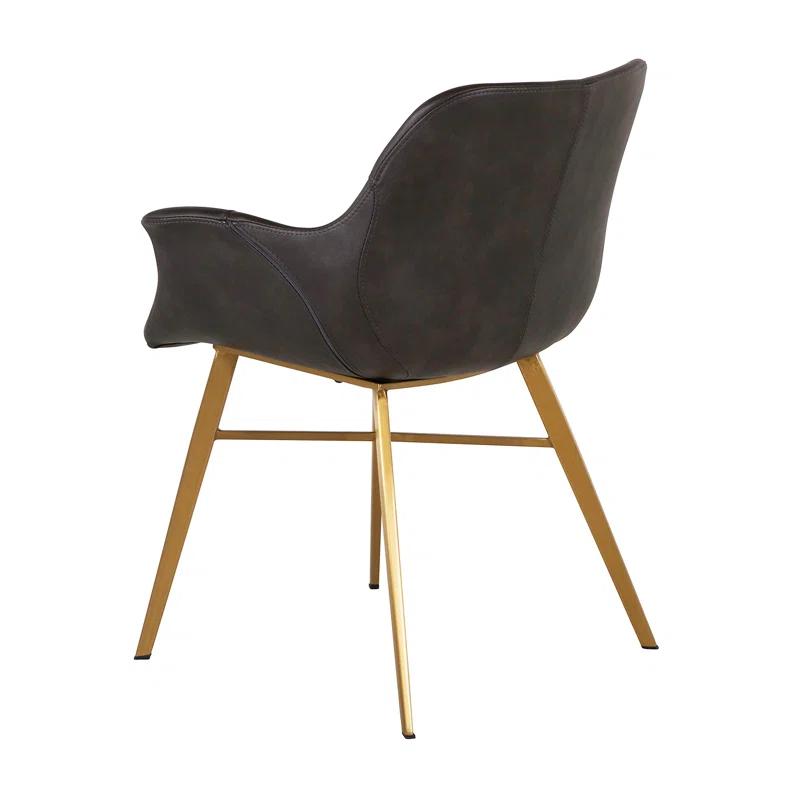 Gabby Channing 18.11'' H Faux Leather Upholstered Armchair