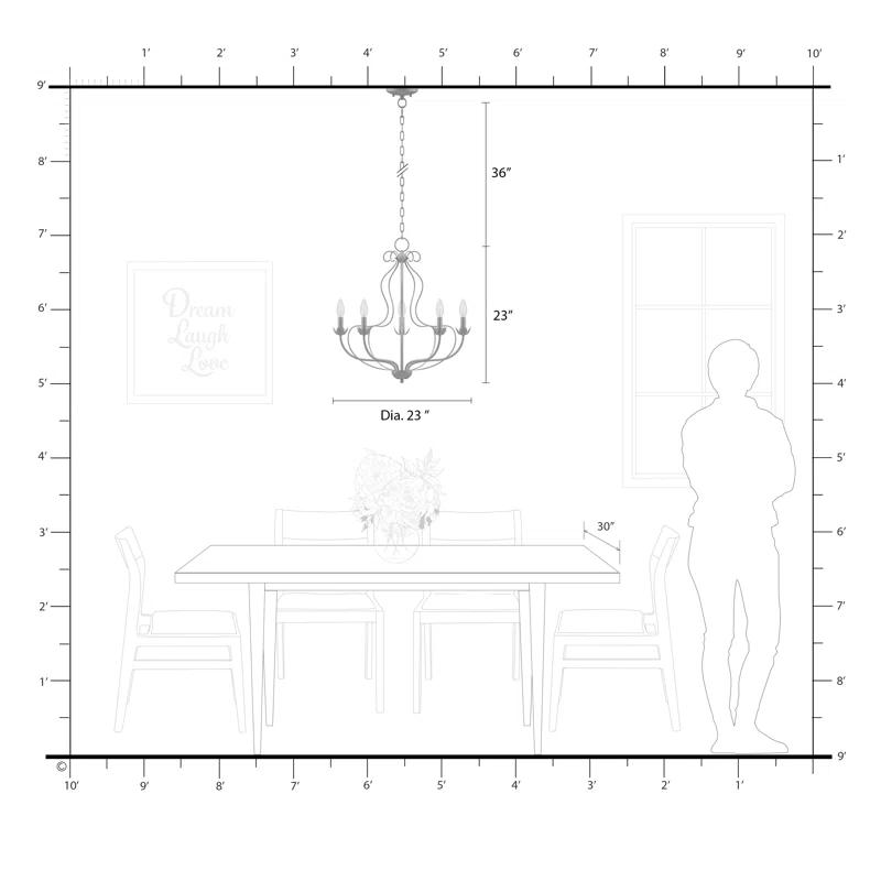 Kelly Clarkson Home Mallory 5 - Light Dimmable Chandelier