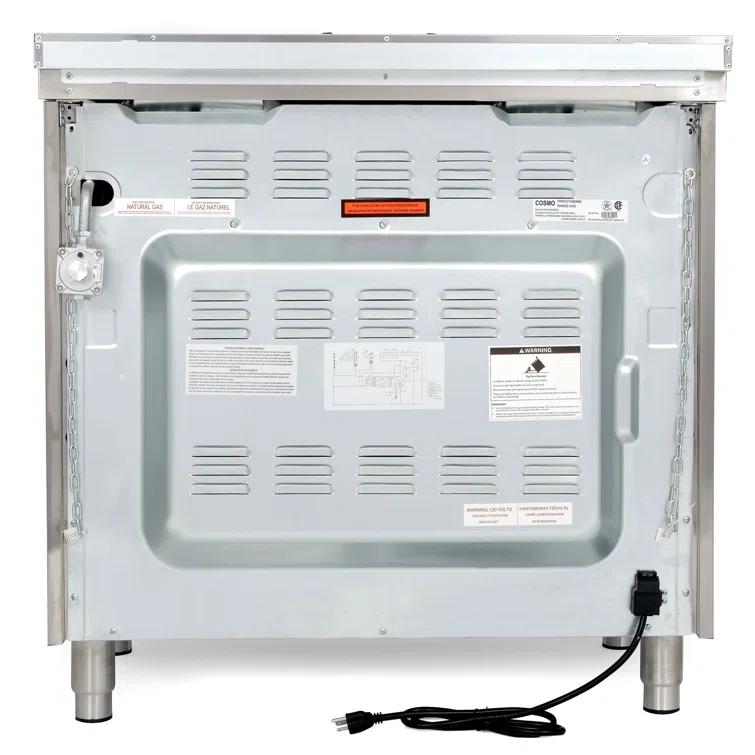 Cosmo Cosmo 36 in. Nebula Collection 3.8 cu. ft. Gas Range, 5 Burners, Rapid Convection Oven, Textured Grip Handle, Stainless Steel COS-965AGFC-202