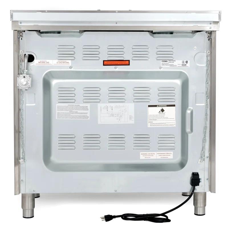 Cosmo Cosmo 36 in. Nebula Collection 3.8 cu. ft. Gas Range, 5 Burners, Rapid Convection Oven, Textured Grip Handle, Stainless Steel COS-965AGFC-202