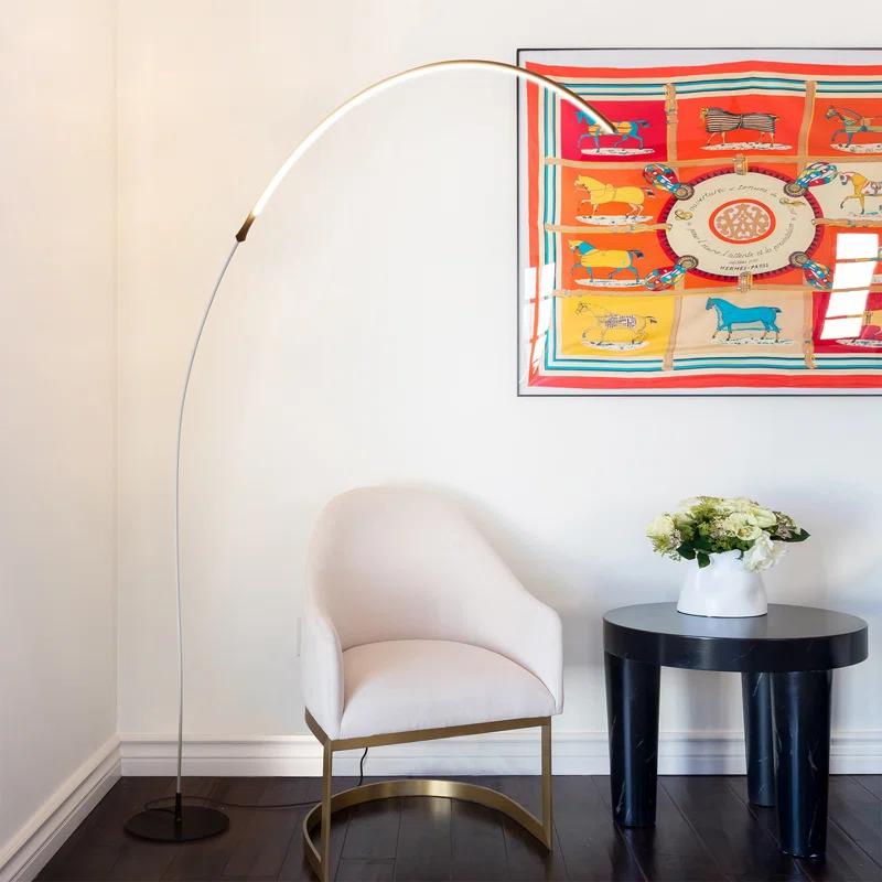 Brightech Sparq Arc 67 in. Industrial LED Floor Lamp with Built-In 3-Way Dimmer