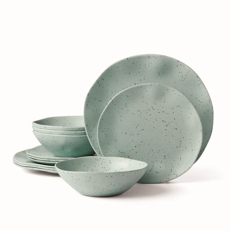 Oneida Terrazzo Melamine 12 Piece Dinnerware Set & Reviews | Birch Lane