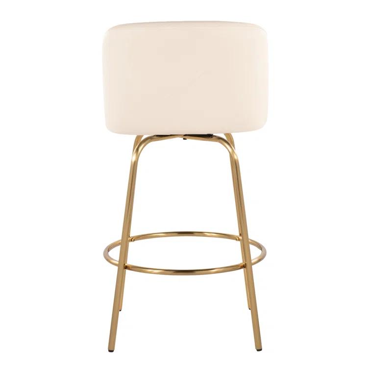 LumiSource Swivel Upholstered Counter Stool with Metal Frame (Set of 2)