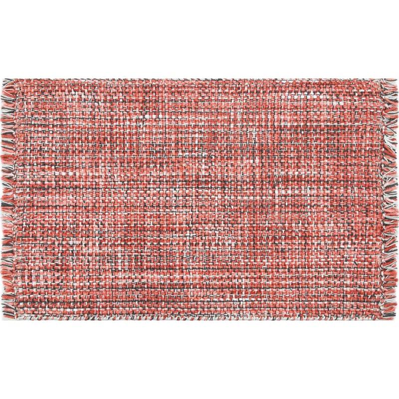Morris Hand Woven Polyester Indoor/Outdoor Area Rug in Coral/Gray