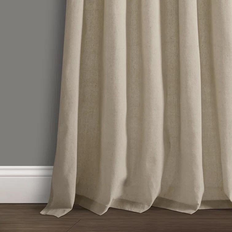 Lush Decor Burlap Knotted Tab Top Semi Sheer Curtain Pair (Set of 2)