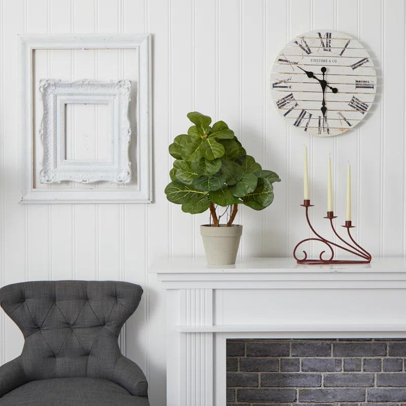 Gracie Oaks 22'' Faux Fiddle Leaf Fig Plant in Planter