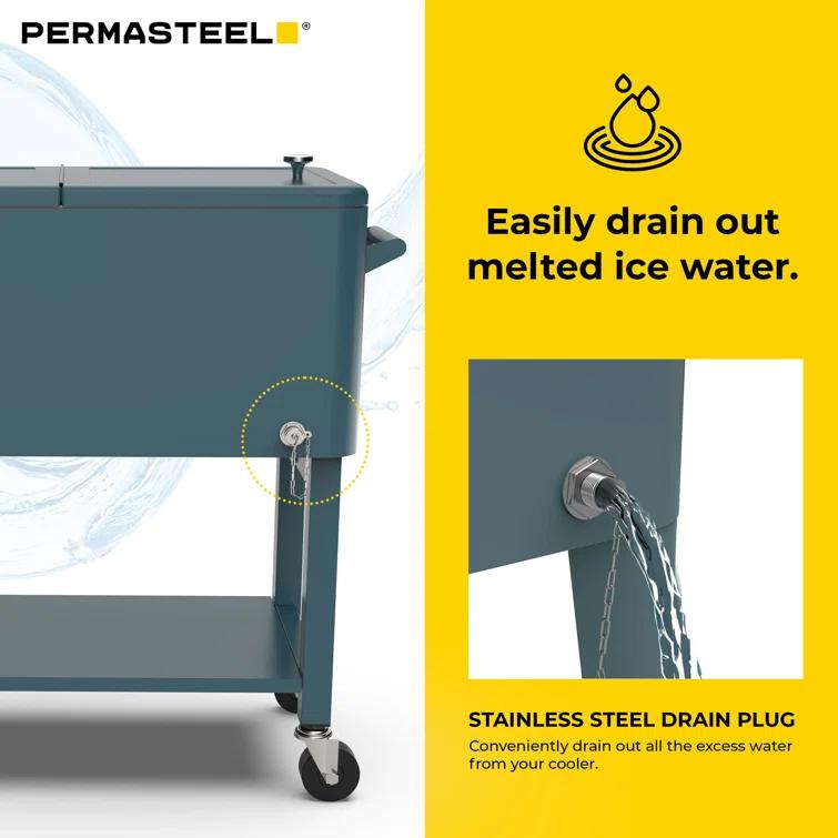 Permasteel 80-Qt Outdoor Patio Cooler with Removable Basin