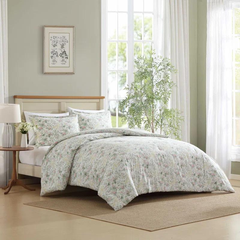 Laura Ashley Laura Ashley Bramble Floral Cotton Reversible Comforter Set