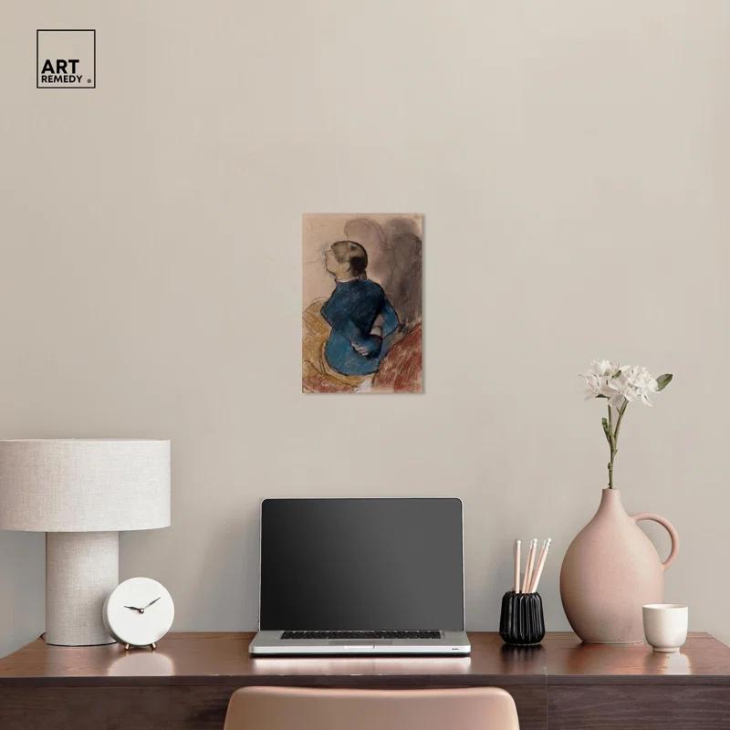 Art Remedy Young Woman in Blue Canvas Vintage Portraits by Art Remedy