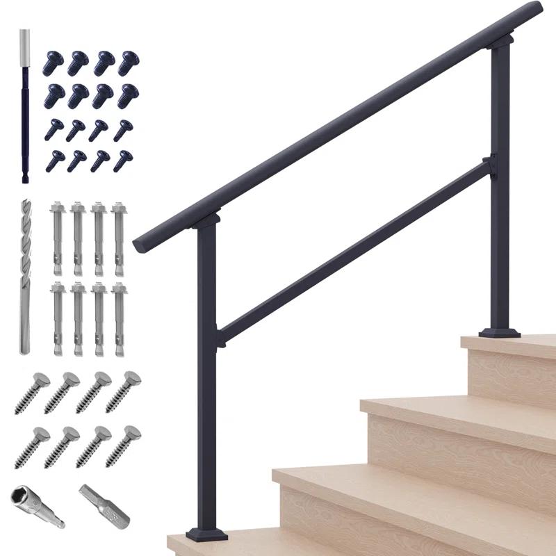 CR Home Hand Rails for Outdoor Steps for Porch, Deck, & Balcony Railing