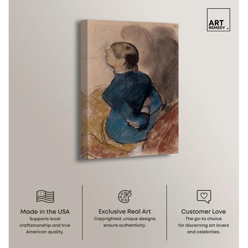 Art Remedy Young Woman in Blue Canvas Vintage Portraits by Art Remedy