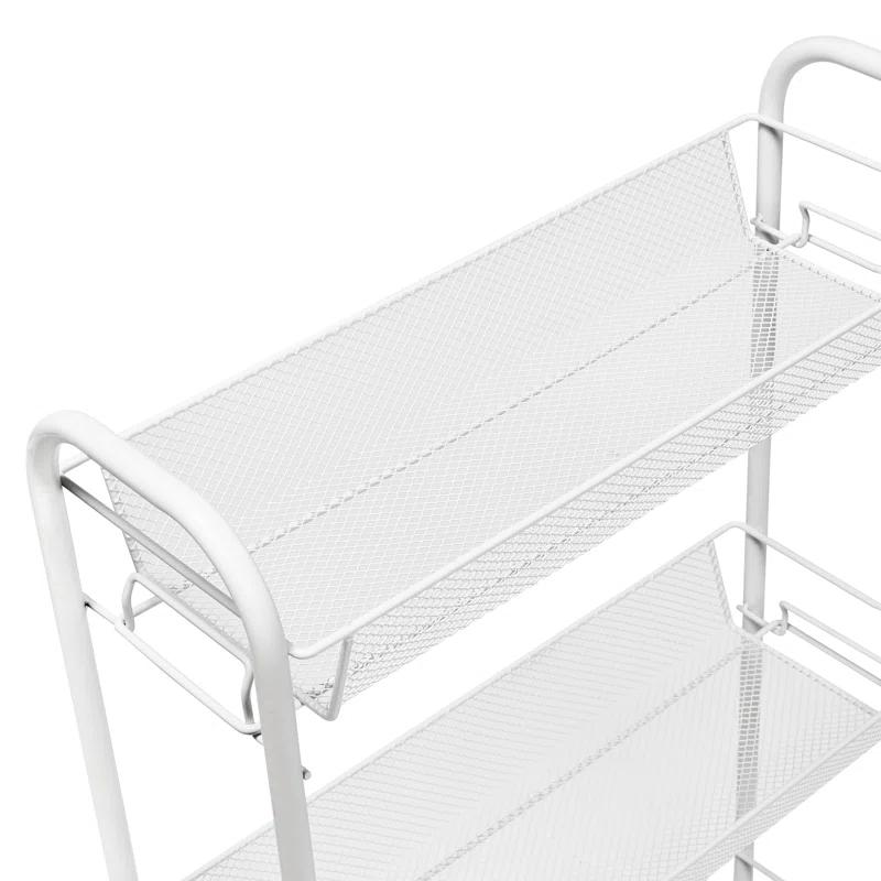 Slim 3-Tier Wire Rolling Storage Cart