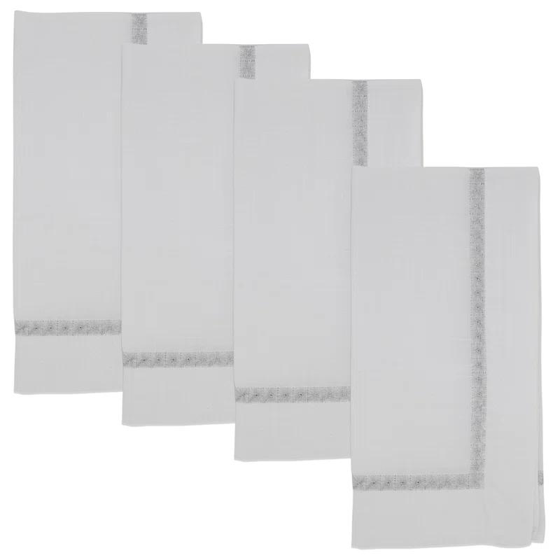 Saro Mayer Collection Polyester Embroidered Square Napkin (Set of 4)