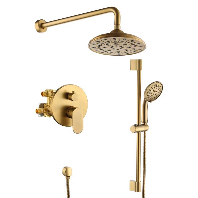 mondawe Calliope Wall Mounted 2-Function Retro Pressure-Balanced Shower System with 3 Setting Handheld MD-A3815-BG