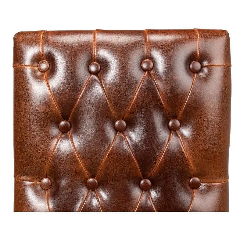 Sarreid Ltd Brady Leather Side Chair (Set of 2)