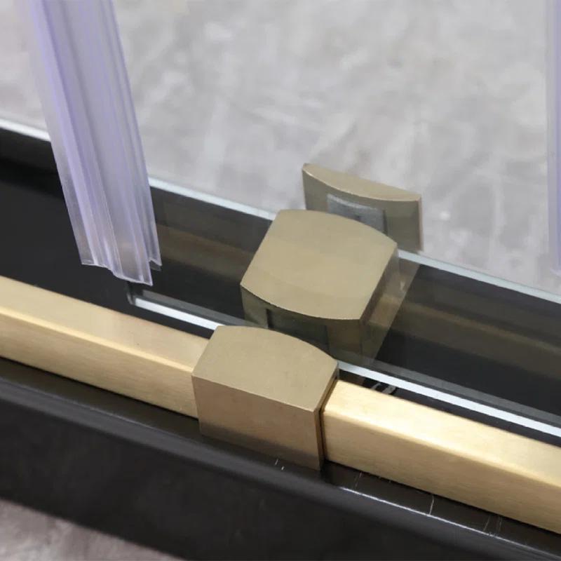 Dimorphos Frameless Sliding Glass Shower Doors with 3/8"(10mm) Clear Tempered Glass 11DD701957Q