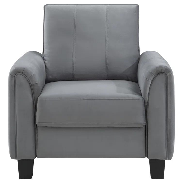 Hokku Designs Exceptional Quality - Hodierne Upholstered Rolled Arm Accent Chair Grey