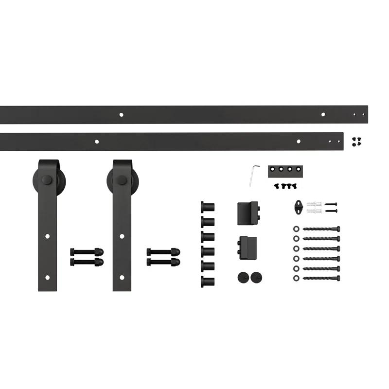 Calhome 84'' Solid Wood Paneled Painted with Installation Hardware Kit Barn Door