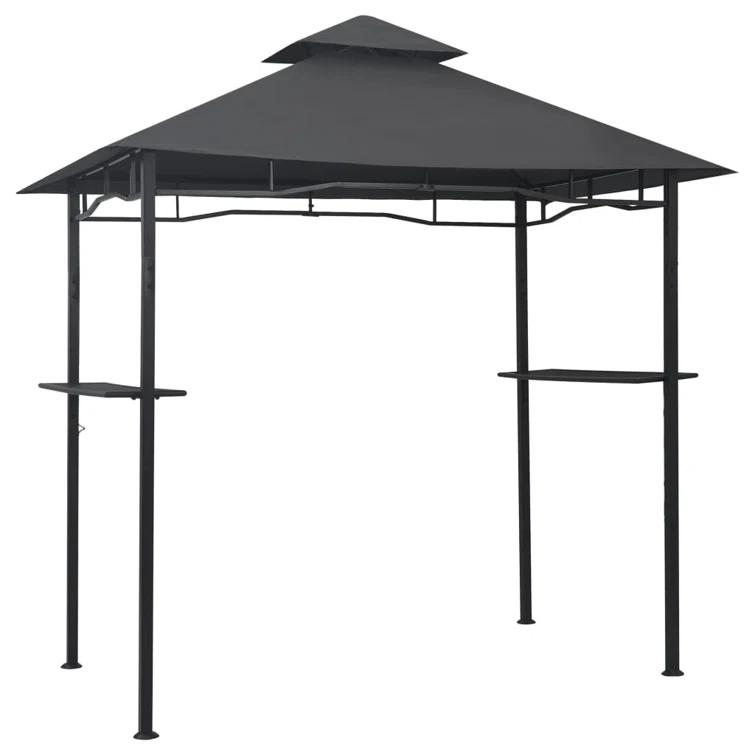vidaXL 7.9 Ft. W x 4.9 Ft. D Anthracite Steel Party Tent Gazebo