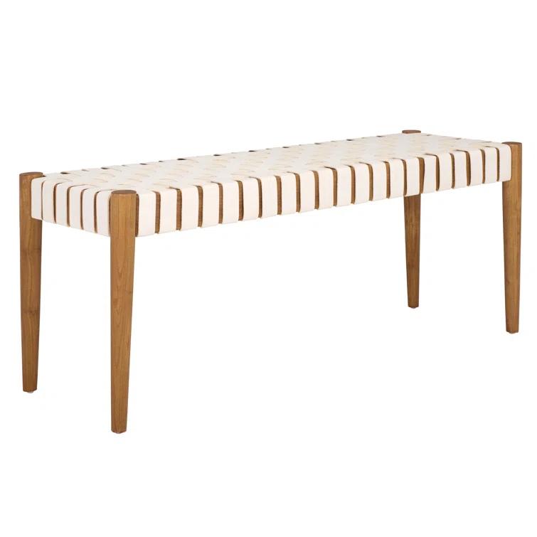 Orin 47" Woven Leather Bench